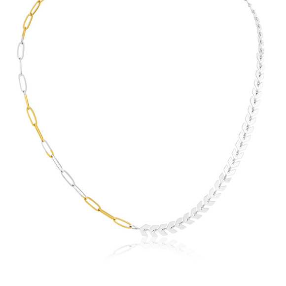 Ombre Paperclip & Herringbone Necklace - Picture 3 of 3